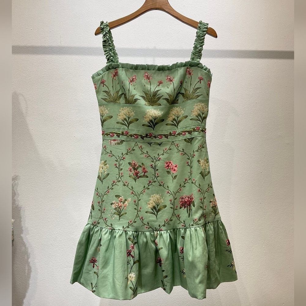 Agua by Agua Bendita Mint Green Floral Mini Dress - Picture 7 of 16